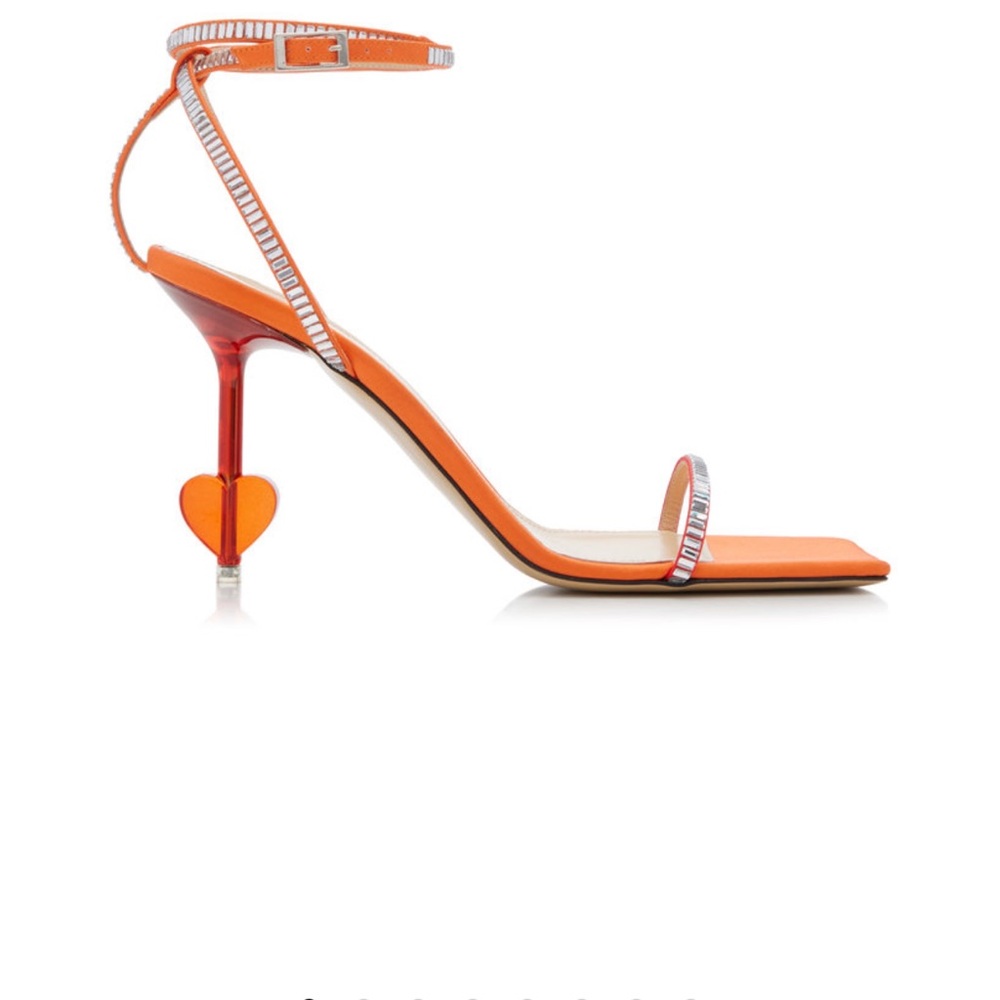 MACH & MACH Satin heart shaped heel sandals